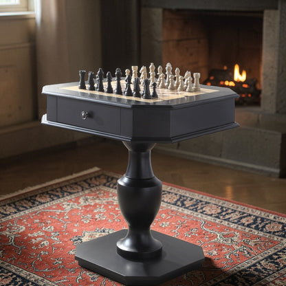 Galini Black Finish Game Table - 1st Choice Furniture Direct