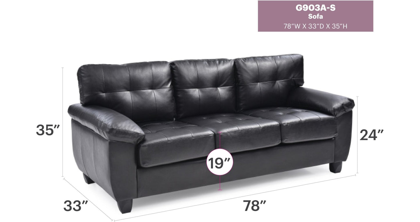 Gallant G903A - S Sofa , BLACK - 1st Choice Furniture Direct