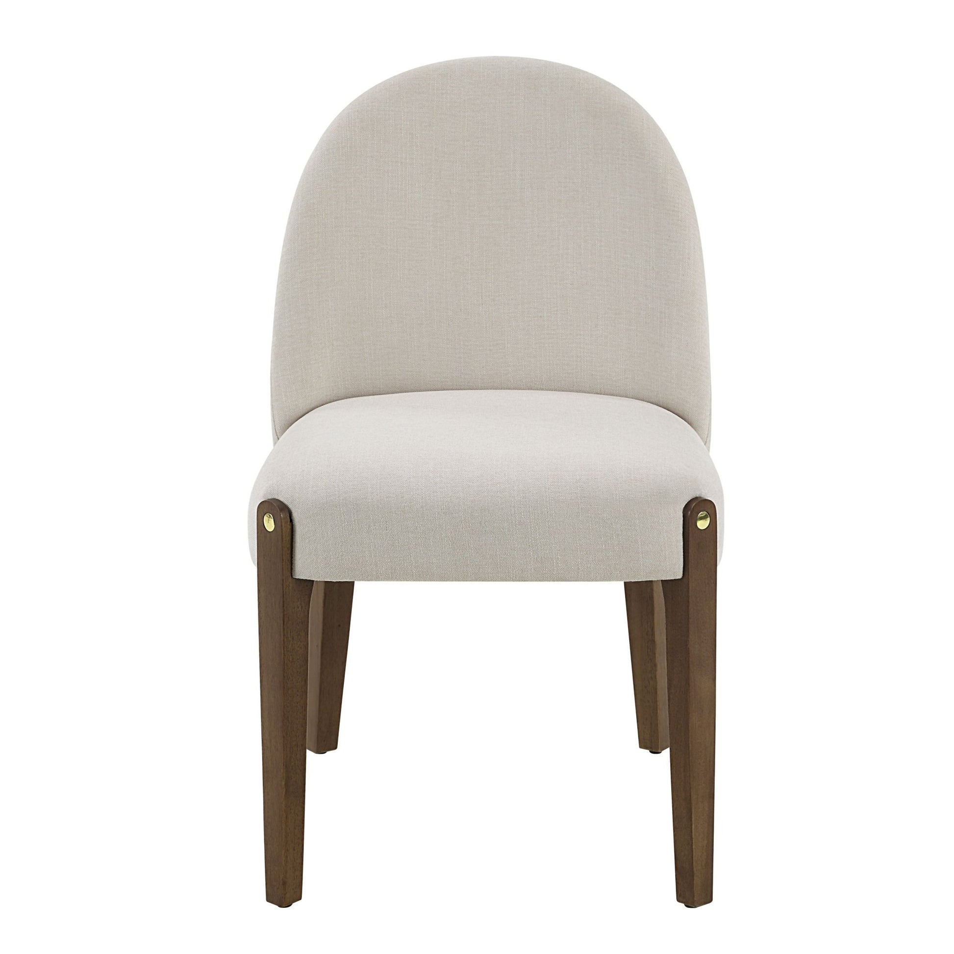 Gamarya White Fabric & Oak Finish Side Chair (Set of 2) - 1st Choice Furniture Direct