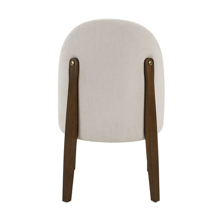 Gamarya White Fabric & Oak Finish Side Chair (Set of 2) - 1st Choice Furniture Direct