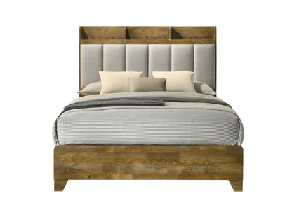Garcia Light Aspen Brown Eastern King Bed w/USB - 1st Choice Furniture Direct