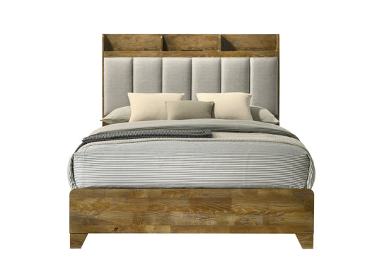 Garcia Light Aspen Brown Eastern King Bed w/USB - 1st Choice Furniture Direct