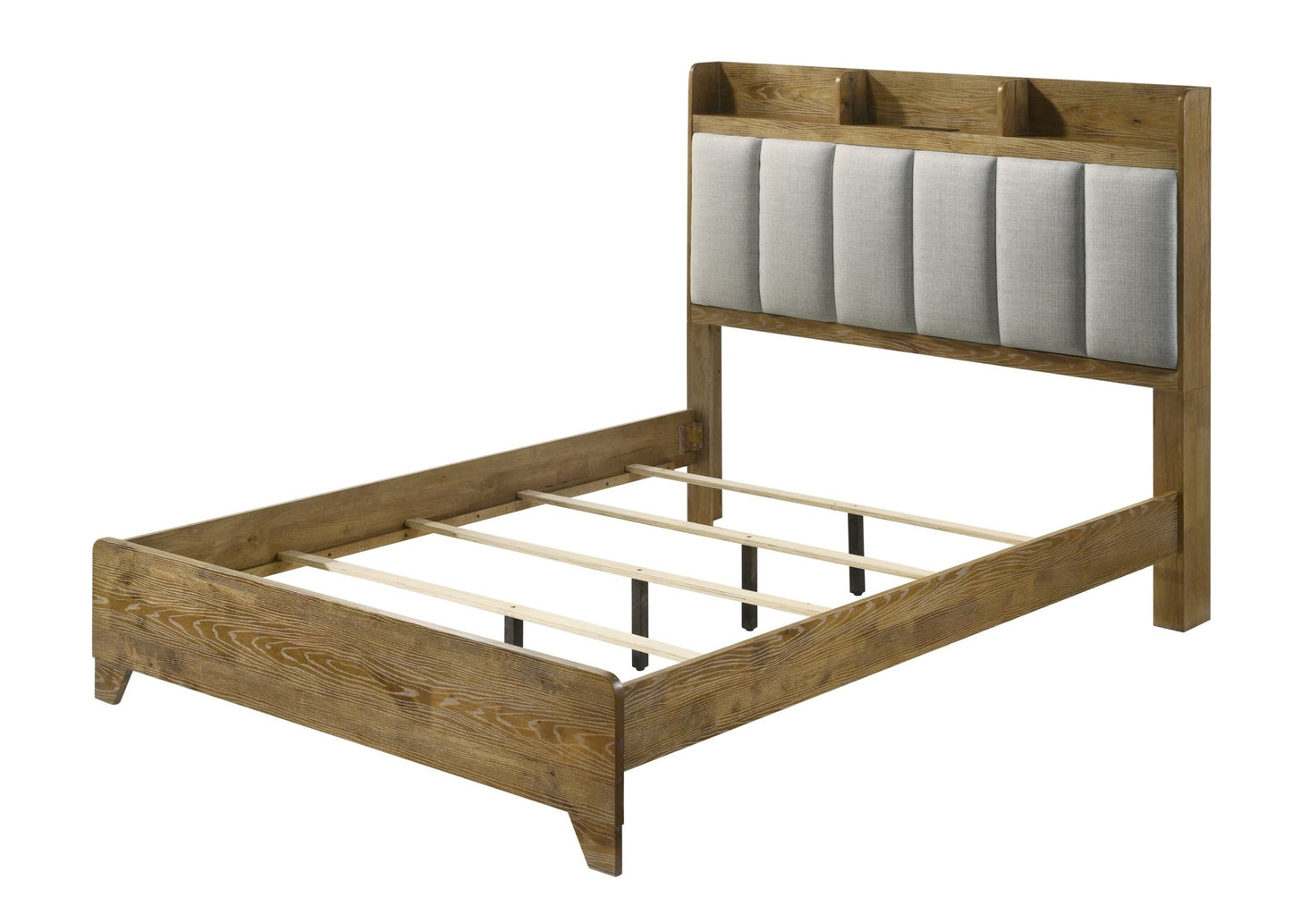 Garcia Light Aspen Brown Eastern King Bed w/USB - 1st Choice Furniture Direct
