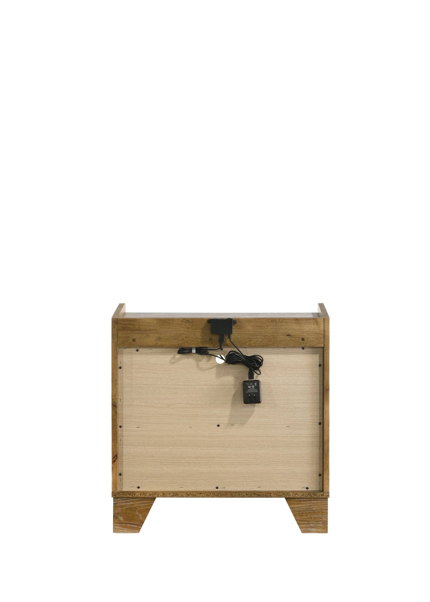 Garcia Light Aspen Brown Nightstand w/LED and USB port - 1st Choice Furniture Direct