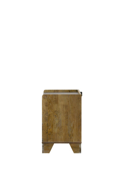 Garcia Light Aspen Brown Nightstand w/LED and USB port - 1st Choice Furniture Direct