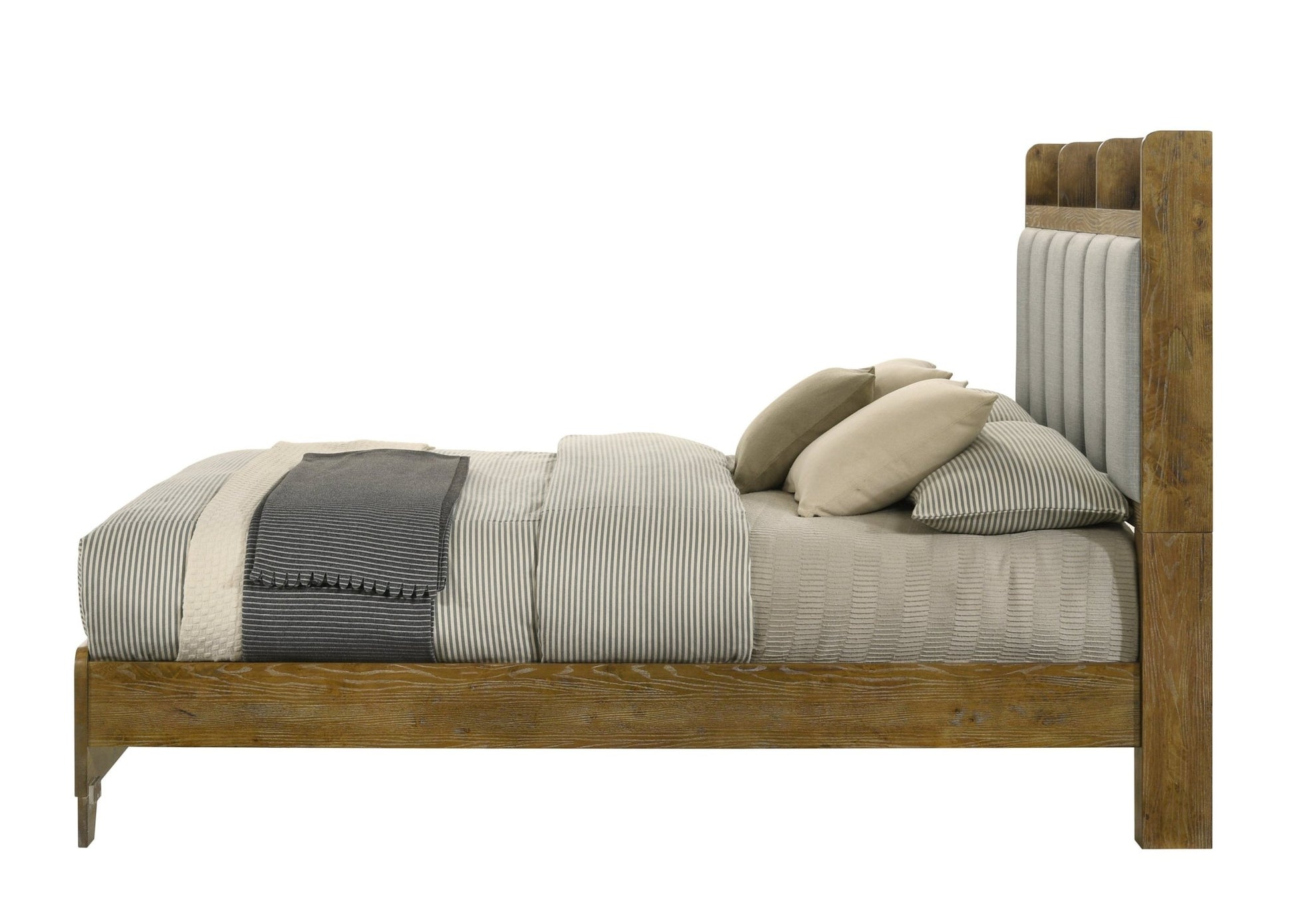 Garcia Light Aspen Brown Queen Bed w/USB - 1st Choice Furniture Direct