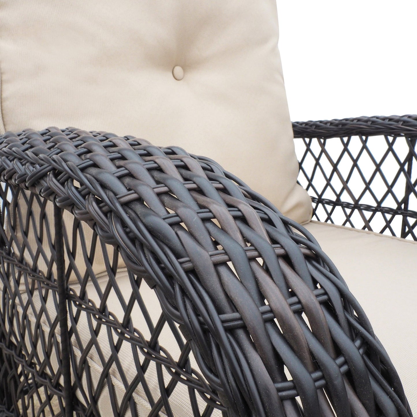 Garden Rocking Chair,Outdoor Rattan Rocker Chair with All - weather Hand - woven Resin Wicker, Patio Relaxing Lounge Furniture with Powder - coated Metal Frame for Backyard,Porch - 1st Choice Furniture Direct