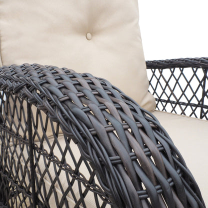 Garden Rocking Chair,Outdoor Rattan Rocker Chair with All - weather Hand - woven Resin Wicker, Patio Relaxing Lounge Furniture with Powder - coated Metal Frame for Backyard,Porch - 1st Choice Furniture Direct
