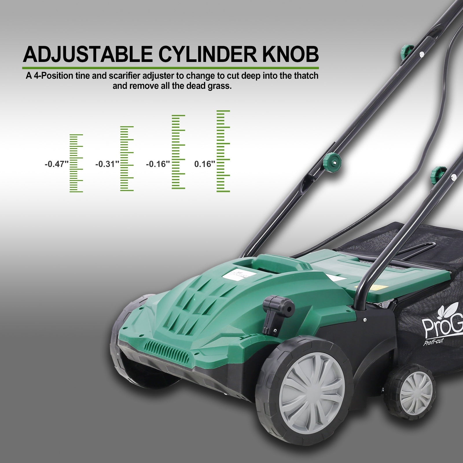 Garden Scarifier, 2 - in - 1 13INCH Dethatcher Scarifier,12 Amp Electric Lawn Dethatcher,Removable Collection Bag extra large 31.7QT, CUS Certificated - 1st Choice Furniture Direct