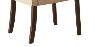 Gasha Beige Linen & Walnut Finish Side Chair (Set of 2) - 1st Choice Furniture Direct