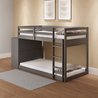 Gaston Gray Finish Twin/Twin Bunk Bed W/4 Drawers & 3 Compartments - 1st Choice Furniture Direct