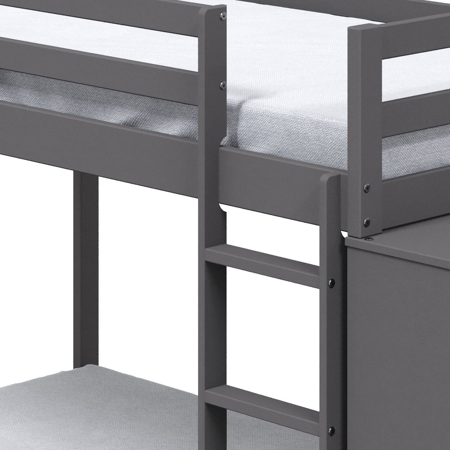 Gaston Gray Finish Twin/Twin Bunk Bed W/4 Drawers & 3 Compartments - 1st Choice Furniture Direct
