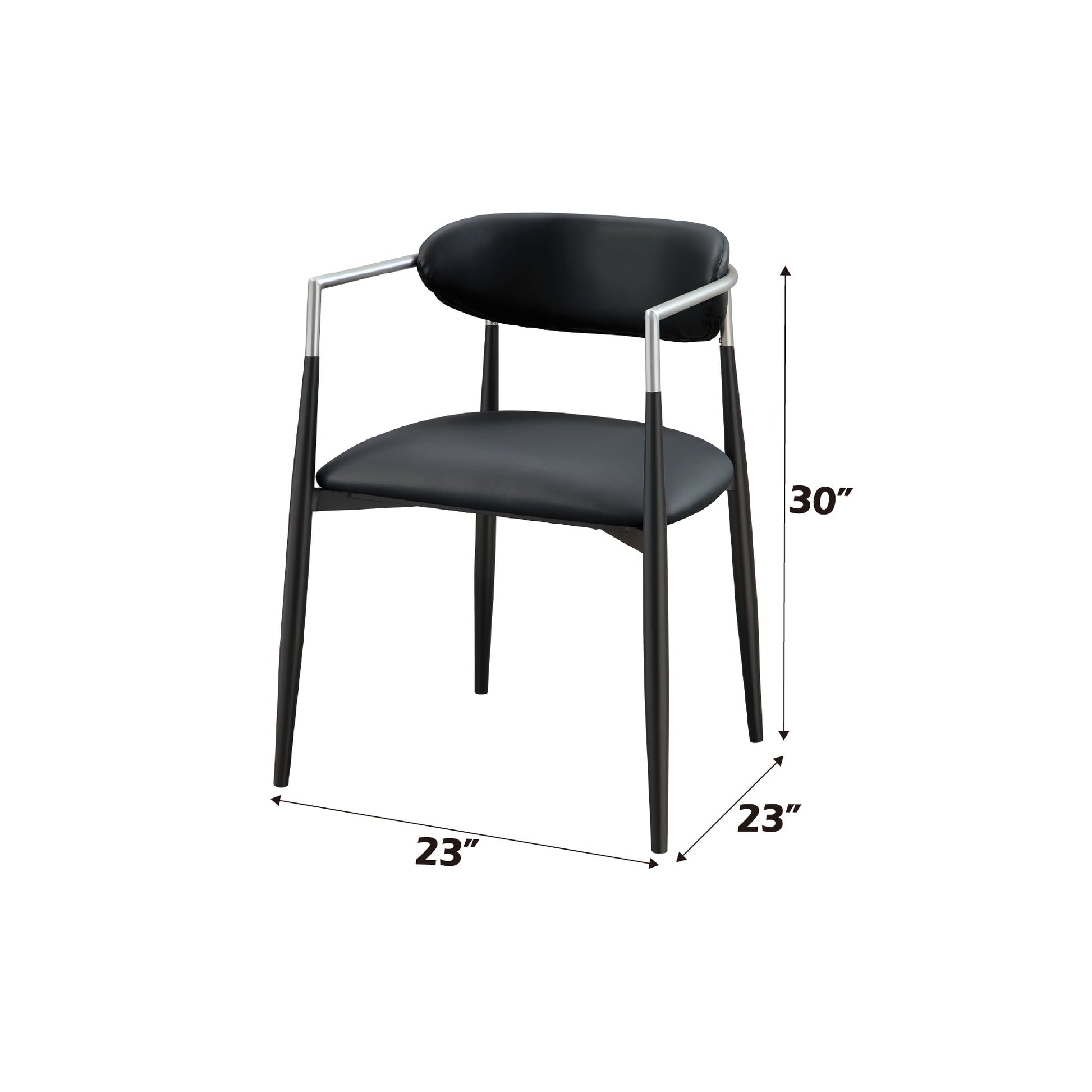 Gavan Black Synthetic Leather Arm Chair (Set of 2) - 1st Choice Furniture Direct