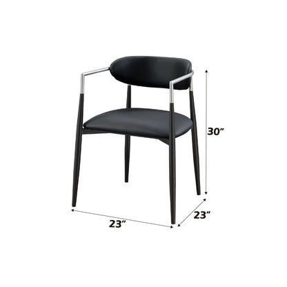 Gavan Black Synthetic Leather Arm Chair (Set of 2) - 1st Choice Furniture Direct