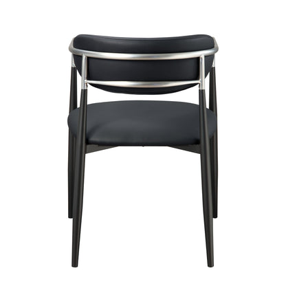 Gavan Black Synthetic Leather Arm Chair (Set of 2) - 1st Choice Furniture Direct