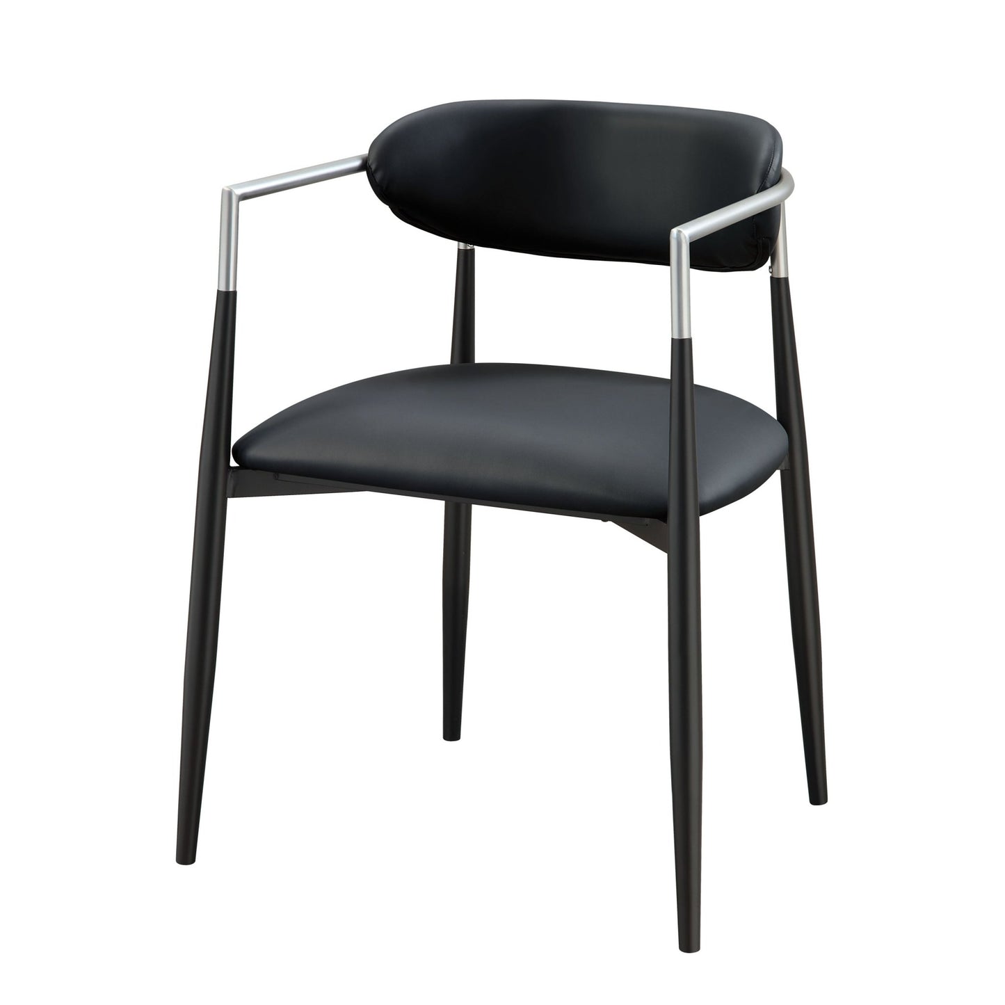 Gavan Black Synthetic Leather Arm Chair (Set of 2) - 1st Choice Furniture Direct