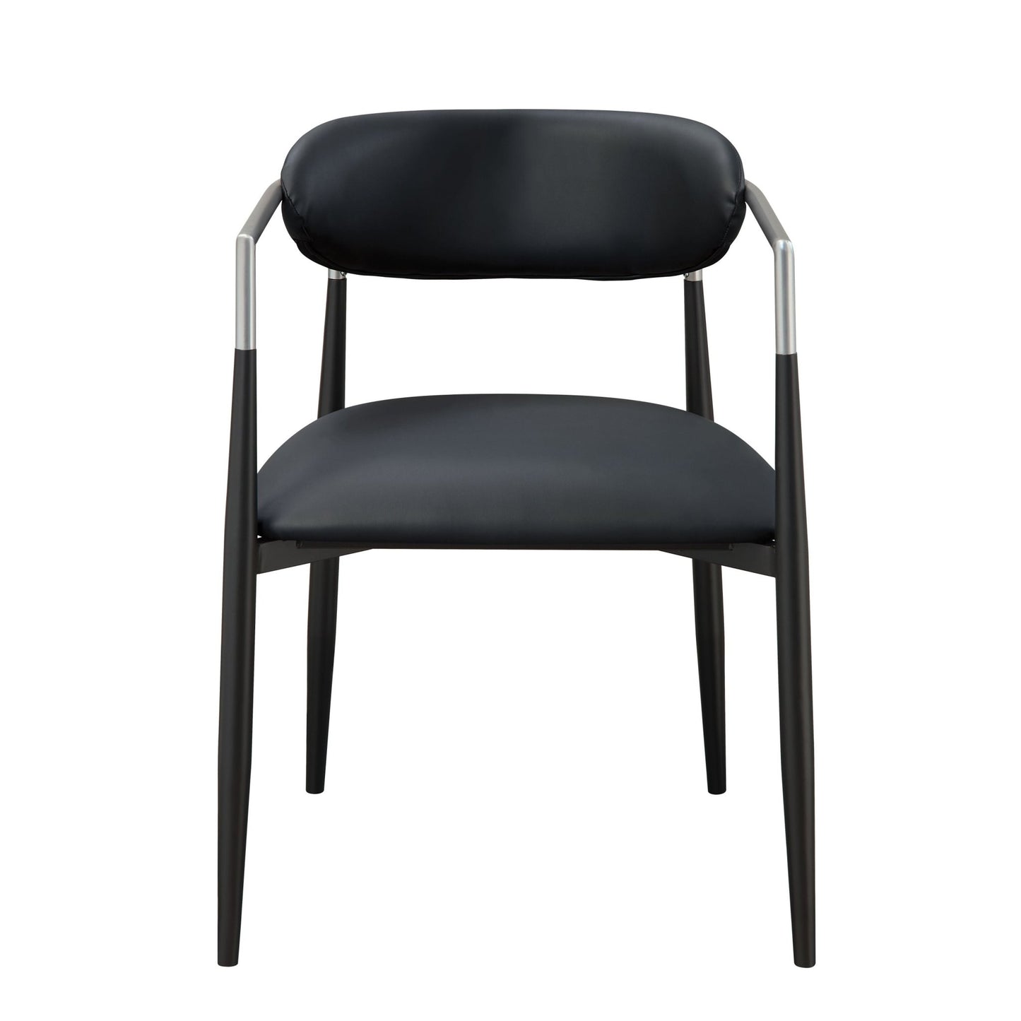 Gavan Black Synthetic Leather Arm Chair (Set of 2) - 1st Choice Furniture Direct