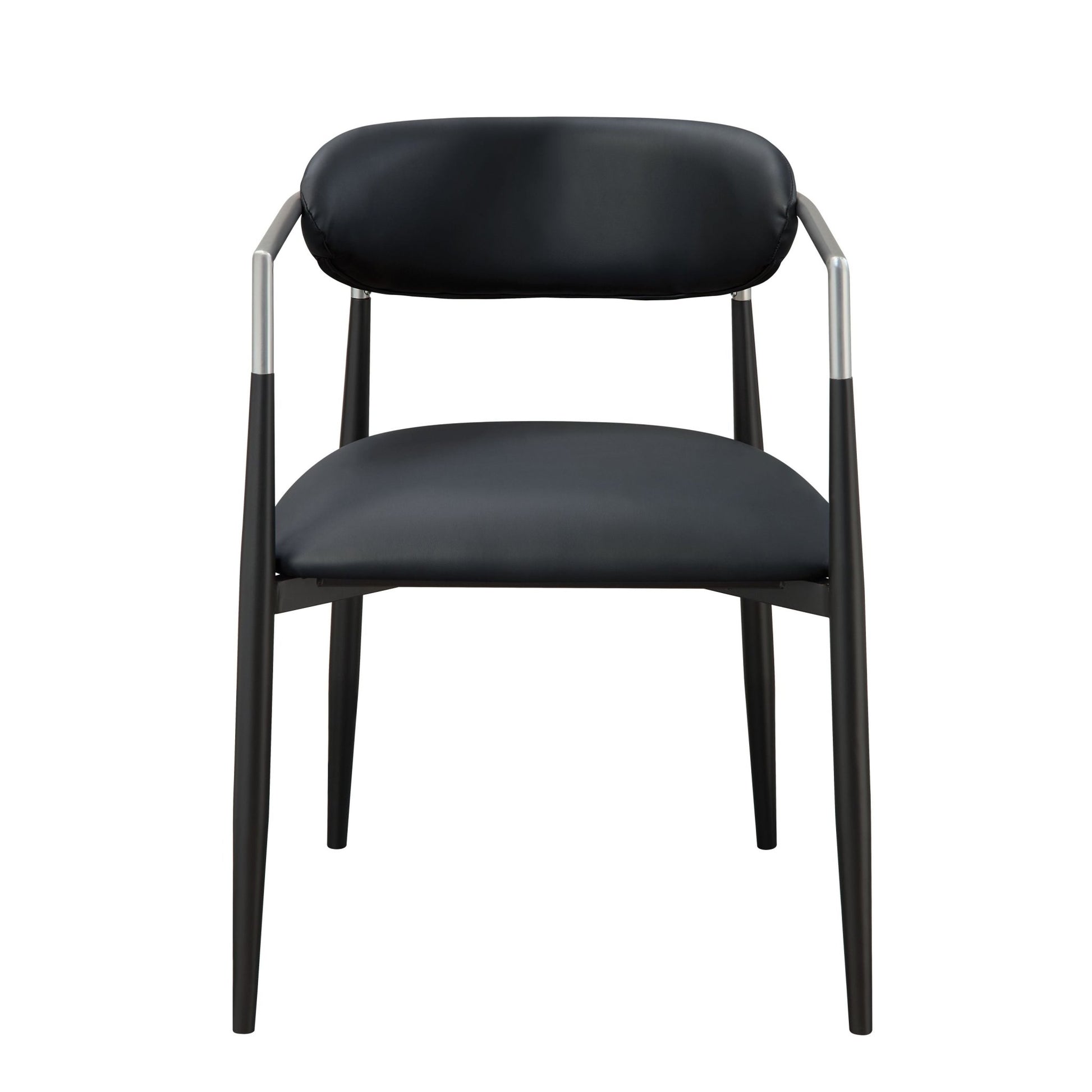 Gavan Black Synthetic Leather Arm Chair (Set of 2) - 1st Choice Furniture Direct