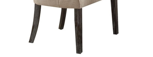 Gerardo Beige Linen & Weathered Espresso Finish Side Chair (Set of 2) - 1st Choice Furniture Direct