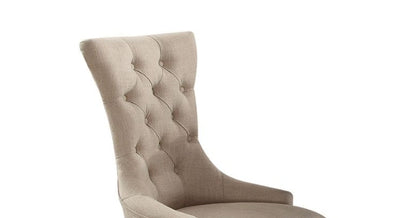 Gerardo Beige Linen & Weathered Espresso Finish Side Chair (Set of 2) - 1st Choice Furniture Direct