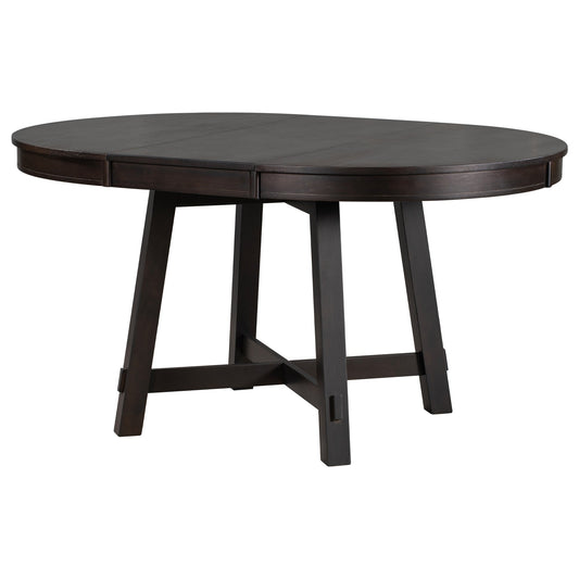 Gia Round Extendable Dining Table with 16' Leaf Wood, Espresso - 1st Choice Furniture Direct