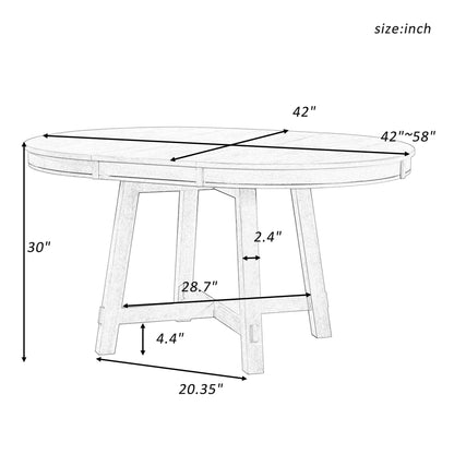 Gia Round Extendable Dining Table with 16' Leaf Wood, Espresso - 1st Choice Furniture Direct