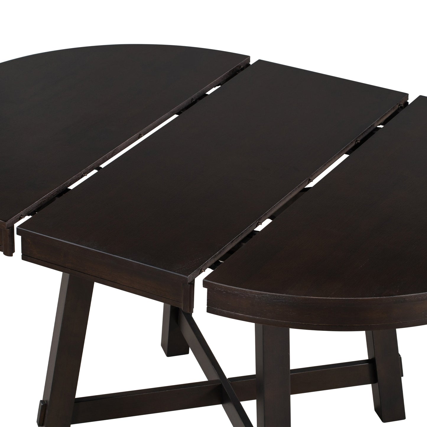 Gia Round Extendable Dining Table with 16' Leaf Wood, Espresso - 1st Choice Furniture Direct