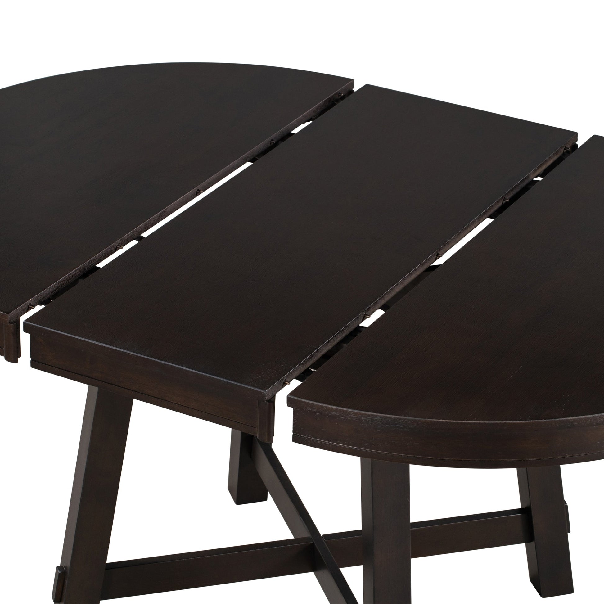 Gia Round Extendable Dining Table with 16' Leaf Wood, Espresso - 1st Choice Furniture Direct