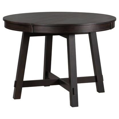 Gia Round Extendable Dining Table with 16' Leaf Wood, Espresso - 1st Choice Furniture Direct