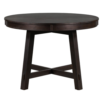 Gia Round Extendable Dining Table with 16' Leaf Wood, Espresso - 1st Choice Furniture Direct