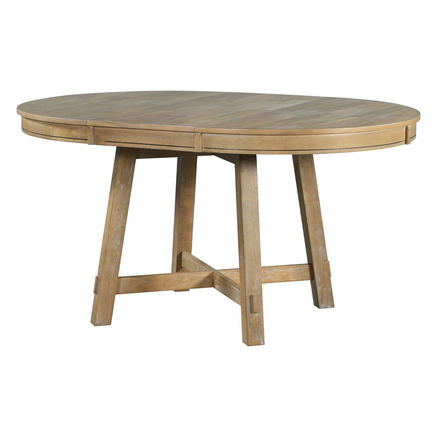 Gia Round Extendable Dining Table with 16' Leaf Wood, Natural - 1st Choice Furniture Direct