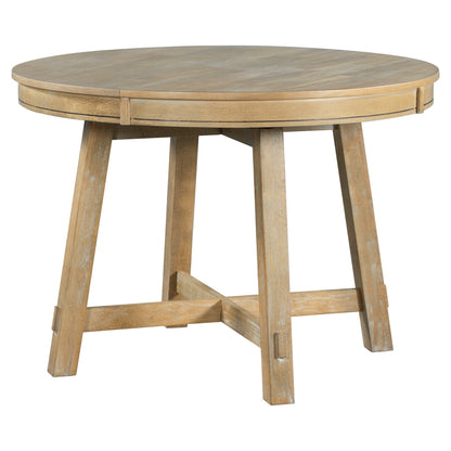 Gia Round Extendable Dining Table with 16' Leaf Wood, Natural - 1st Choice Furniture Direct
