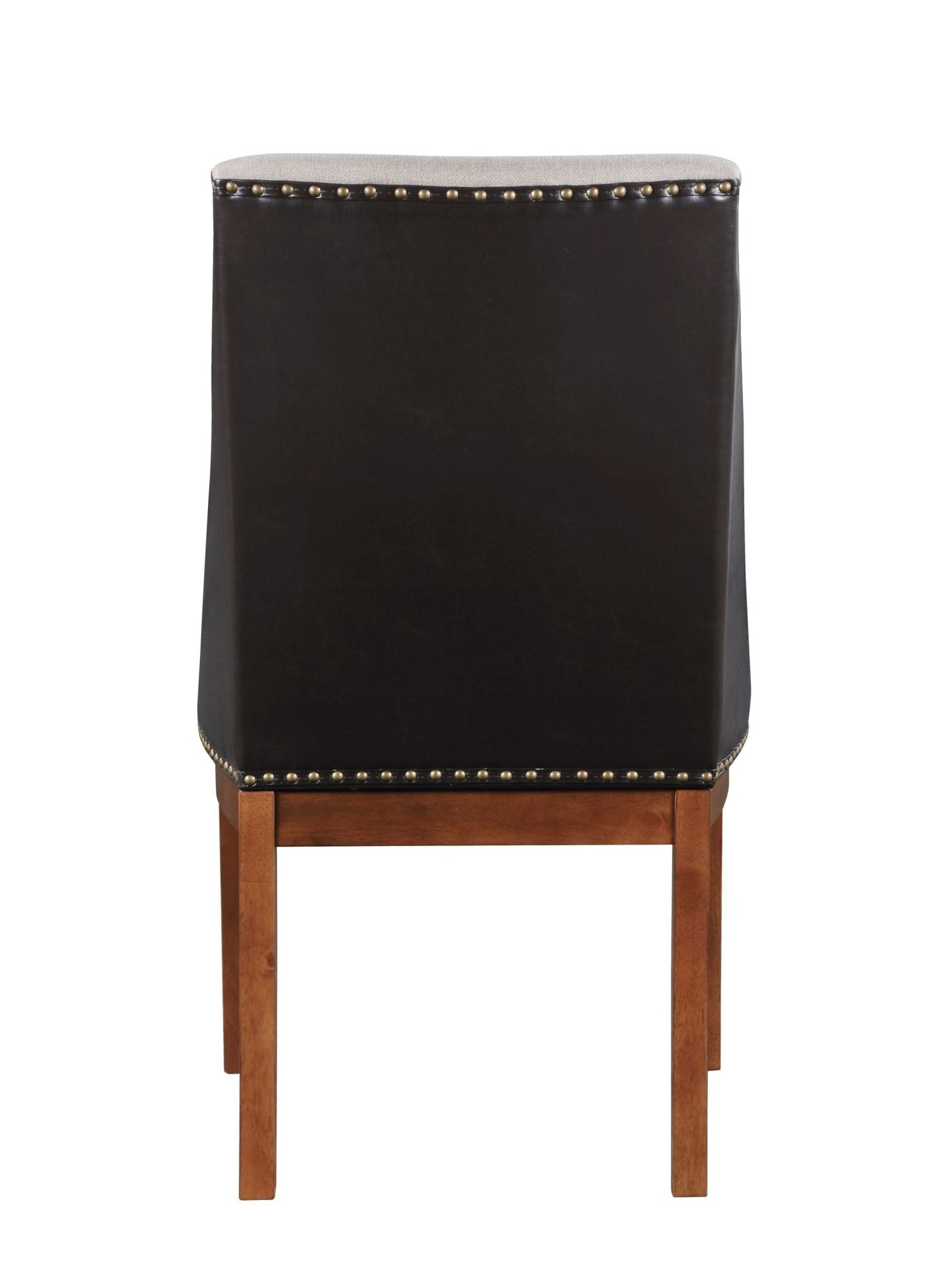 Gilsea Fabric, Brown Synthetic Leather & Brown Finish Side Chair ( Set of 2) - 1st Choice Furniture Direct