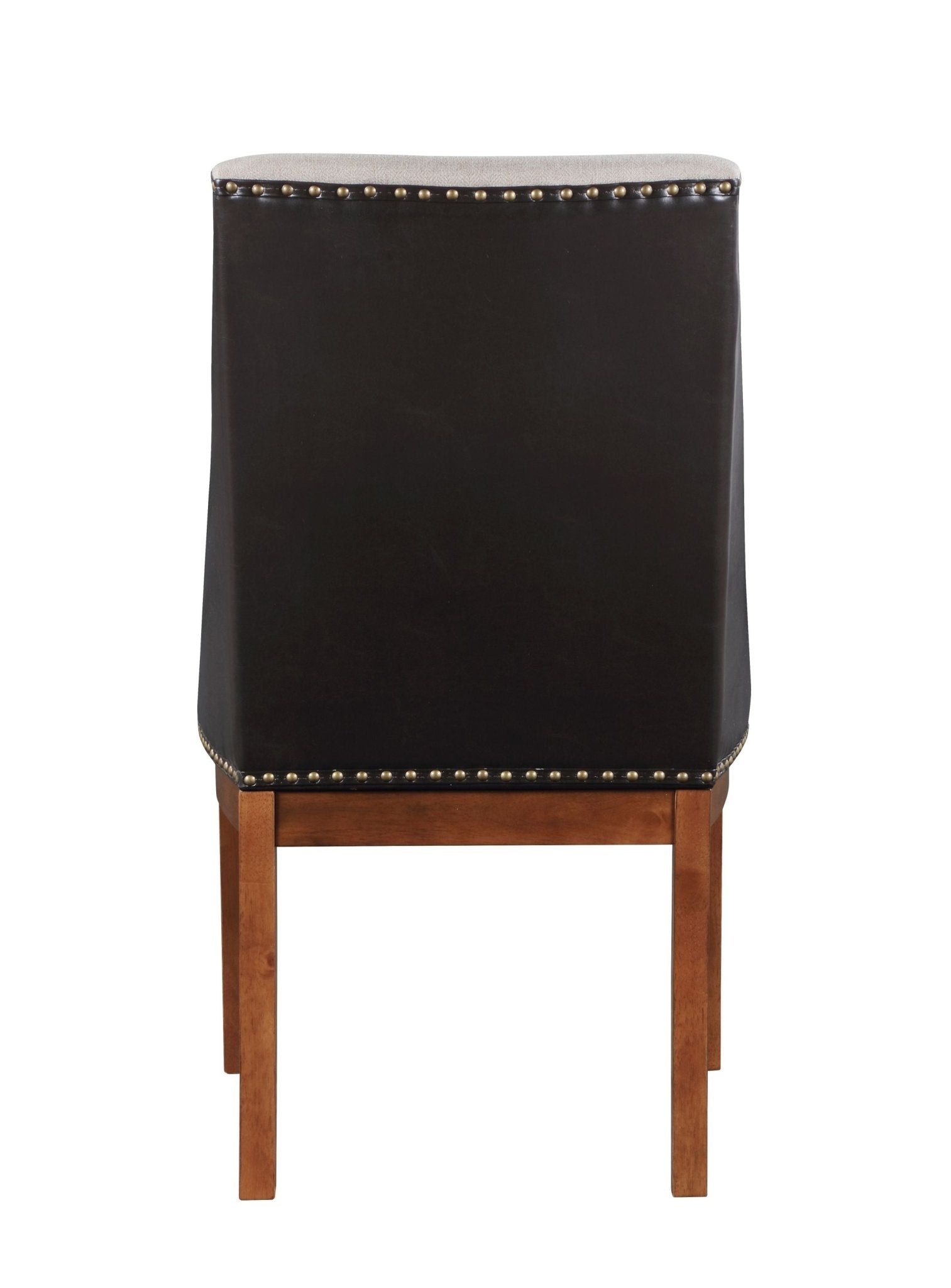Gilsea Fabric, Brown Synthetic Leather & Brown Finish Side Chair ( Set of 2) - 1st Choice Furniture Direct