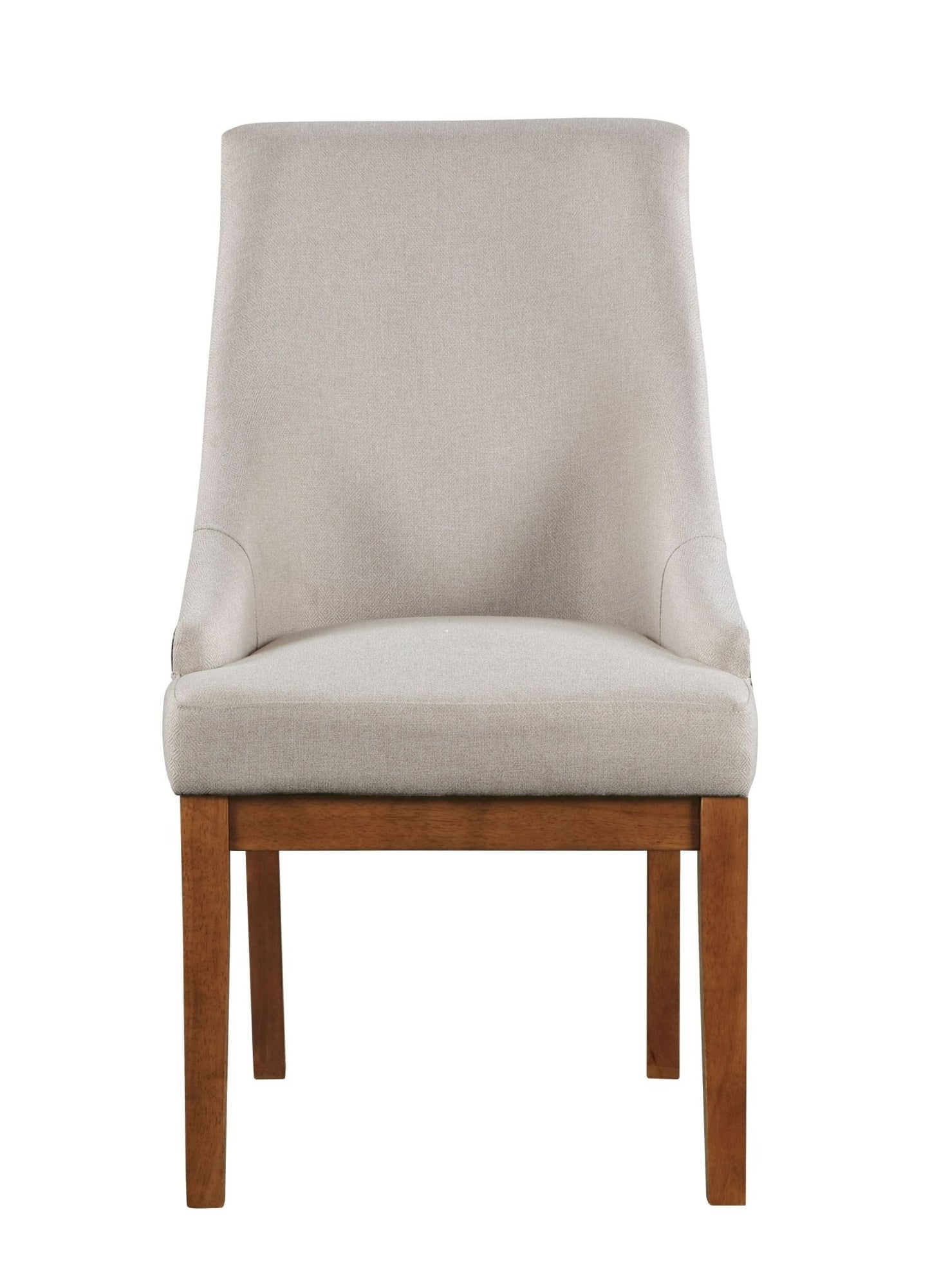 Gilsea Fabric, Brown Synthetic Leather & Brown Finish Side Chair ( Set of 2) - 1st Choice Furniture Direct