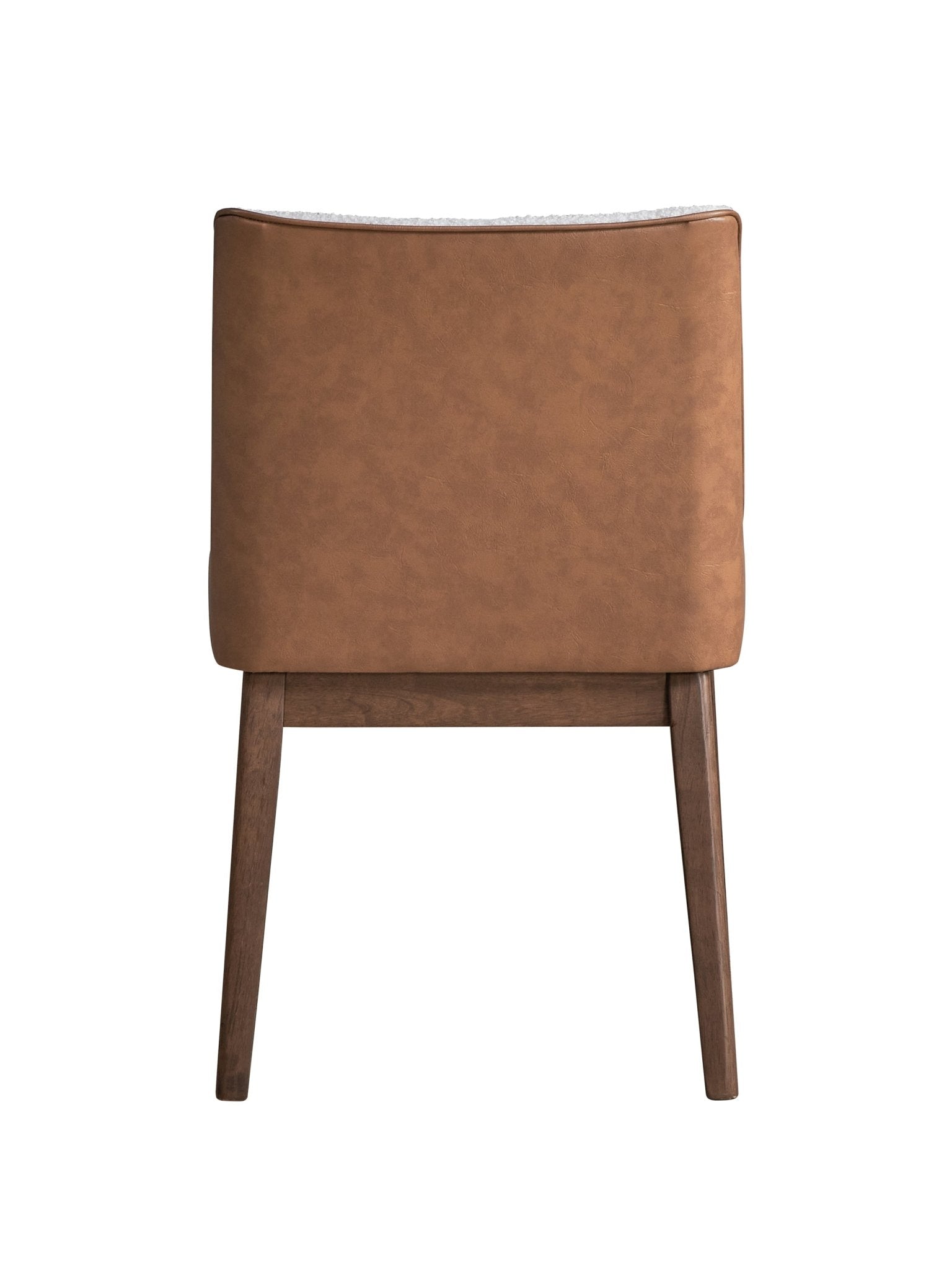 Ginny White Boucle, Brown Velvet & Walnut Finish Side Chair (Set of 2) - 1st Choice Furniture Direct