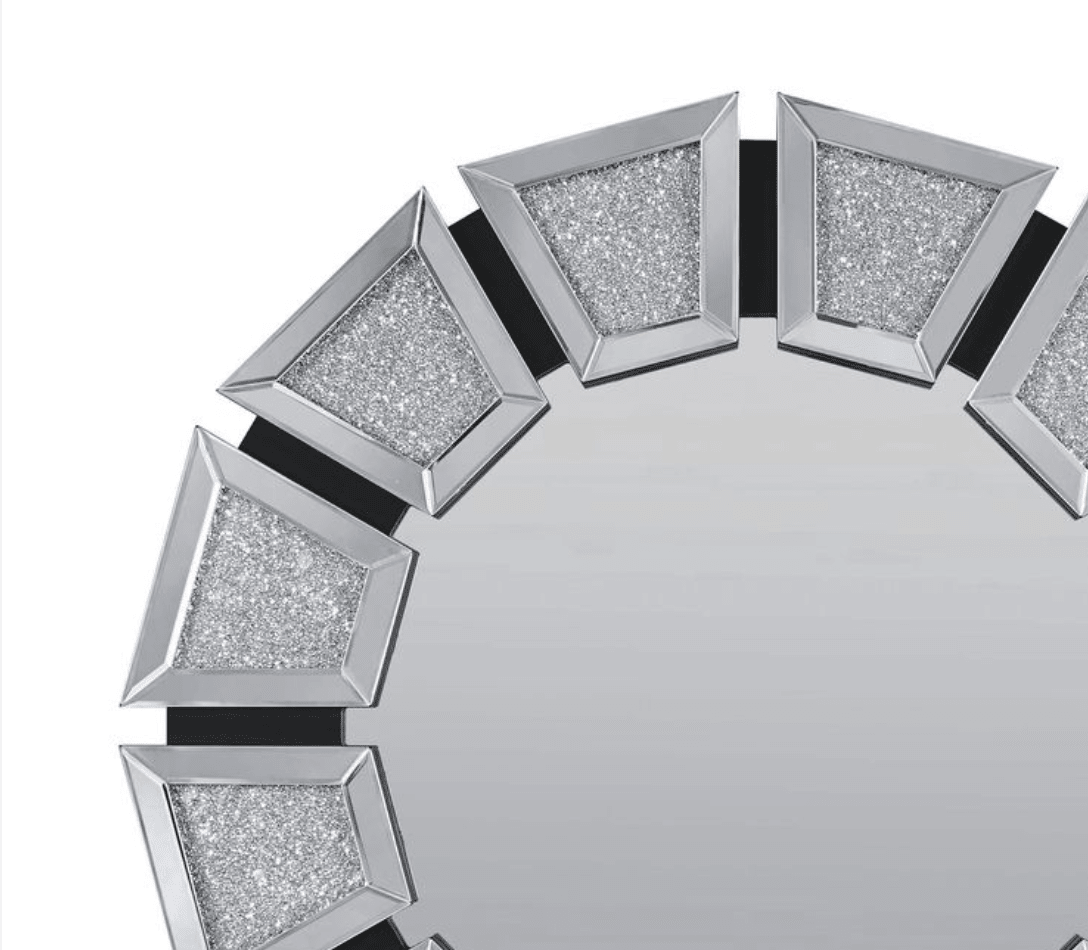 Glam Beveled Wall Mirror with Faux Crystal Inlay - 1st Choice Furniture Direct