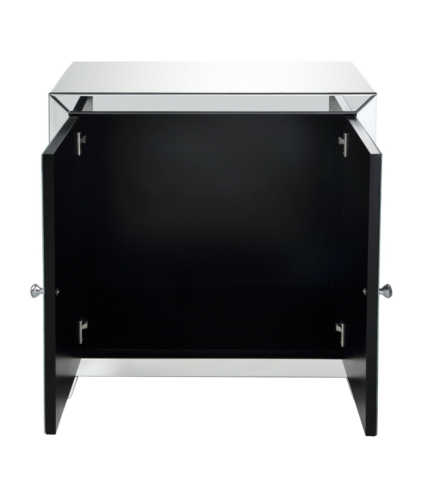 Glam Mirrored Console Cabinet with Faux Diamond Inlay - 1st Choice Furniture Direct