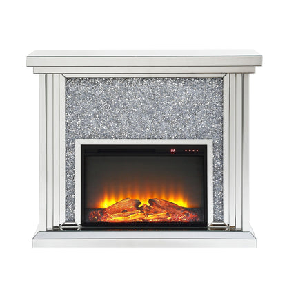 Glam Mirrored Electric Fireplace Console with LED Heater - 1st Choice Furniture Direct