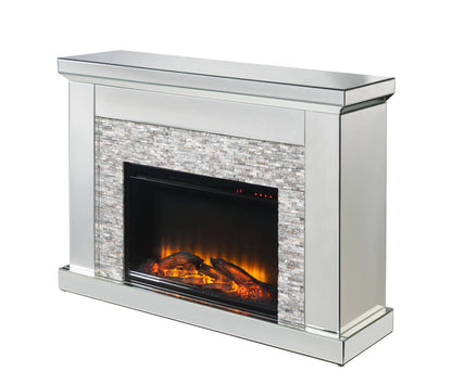 Glam Mirrored Electric Fireplace Console with LED Heater - 1st Choice Furniture Direct