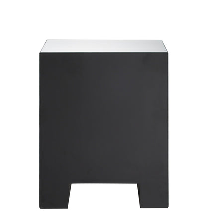 Glam Mirrored Nightstand with Faux Agate & Crystal Accents - 1st Choice Furniture Direct