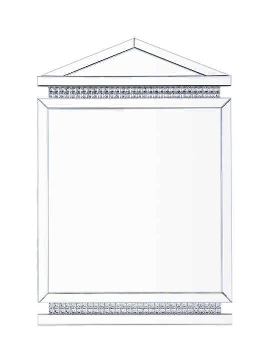 Glam Silver Wall Mirror with Crystal Accents & Beveled Glass - 1st Choice Furniture Direct