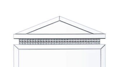 Glam Silver Wall Mirror with Crystal Accents & Beveled Glass - 1st Choice Furniture Direct