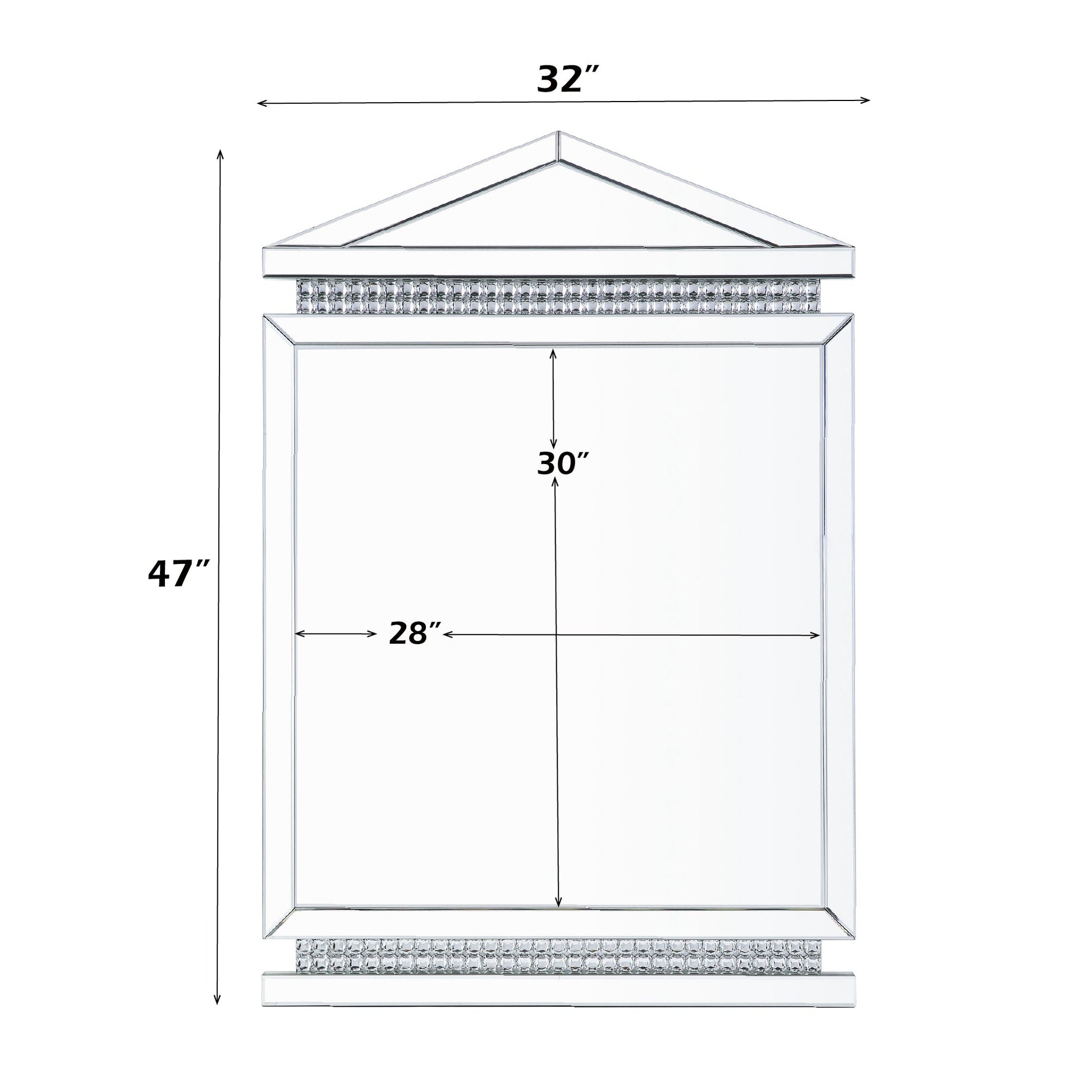 Glam Silver Wall Mirror with Crystal Accents & Beveled Glass - 1st Choice Furniture Direct
