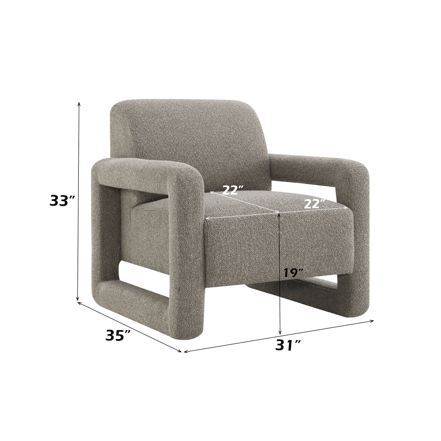 Glenda Gray Chenille Accent Chair - 1st Choice Furniture Direct