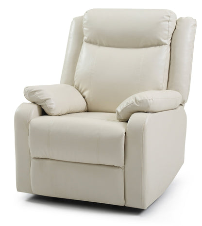 Glory Furniture Ward G762A - RC Rocker Recliner, Off White PU, 33x37x40 inches - 1st Choice Furniture Direct