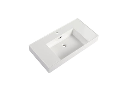 Gloss White Resin Vanity Sink Top | Modern Bathroom Basin - 1st Choice Furniture Direct