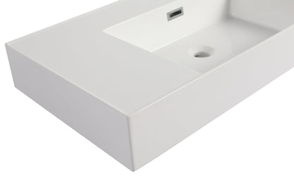 Gloss White Resin Vanity Sink Top | Modern Bathroom Basin - 1st Choice Furniture Direct