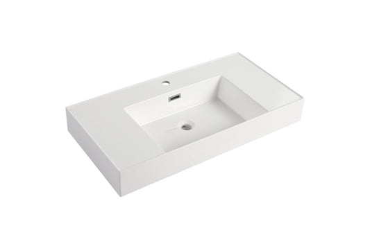 Gloss White Resin Vanity Sink Top | Modern Bathroom Basin - 1st Choice Furniture Direct