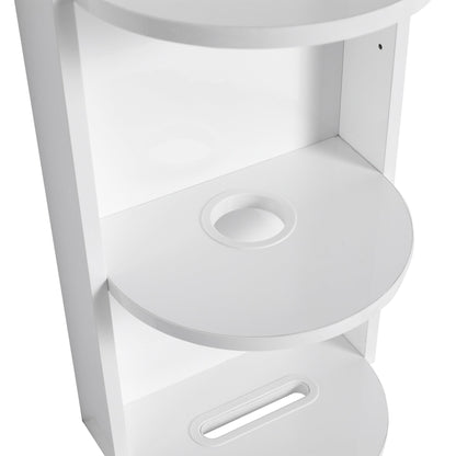 Glossy White 12' Bathroom Wall - Mounted Storage Rack with Float Mounting Design, Durable Plywood - 1st Choice Furniture Direct